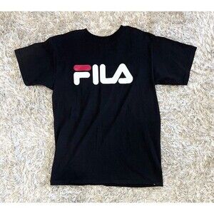 Fila Men’s Black Graphic Print Crew Neck Short Sleeve M T-Shirt | Free Shipping